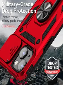 Apple Iphone 16 Slide Camera Cover Phone Case With Ring Holder Compatible With IPhone 15/15Pro/15Plus/15Promax Waterproof Shockproof Anti-Fall Scratch Resistant - Red - View 10