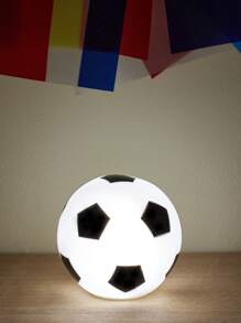 1 pieza Luz nocturna de bola de fútbol blanca con brillo LED, adorno de fútbol para decoración de la casa - Blanco - Ver 3