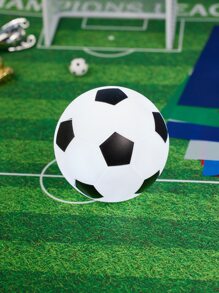 1 pieza Luz nocturna de bola de fútbol blanca con brillo LED, adorno de fútbol para decoración de la casa - Blanco - Ver 5