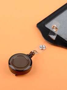 1/2pcs Card Holder + 1/2pcs Detachable Lanyard, Work ID Card Holder, Detachable Lanyard, ID Badge Holder, Work Card Case, Access Card Holder - Black - View 2