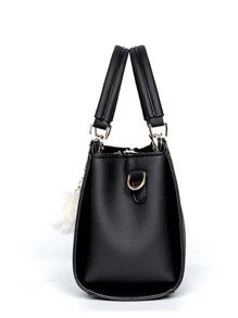 New Fashion Handbag Set With Pendant, Elegant Patchwork Tote Bag, Multifunctional Large Capacity Shoulder Bag, Stylish Design, New Fashion Ladies Square Crossbody Bag, Versatile Casual Spacious With One Shoulder Or Crossbody, Suitable For Travel, Shopping, New Chic Ladies Tote Shoulder Crossbody Bag, Color Block Design, Casual Luxury Large Capacity, Suitable For One Shoulder Or Crossbody