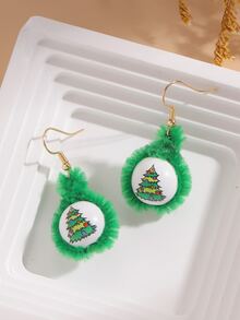 Pendientes largos redondos árbol de Navidad - Multicolor - Ver 2