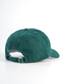1 chiếc mũ bóng chày vải nhung kẻ cho nam, mũ che nắng cho cặp đôi thường ngày, mũ snapback đi chơi ngoài trời - màu xanh lá - Xem 2