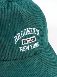 1 chiếc mũ bóng chày vải nhung kẻ cho nam, mũ che nắng cho cặp đôi thường ngày, mũ snapback đi chơi ngoài trời - màu xanh lá - Xem 4