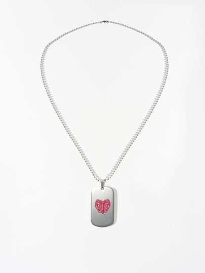 ROMWE Letter Graphic Pendant Necklace