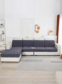 1pc Jacquard Stretchy Sofa Seat Cover - Grey - View 3
