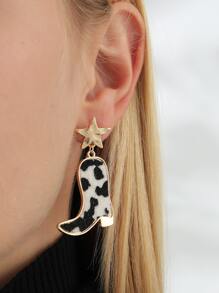 星星和西部牛仔靴耳墜 - 彩色 - 查看 1