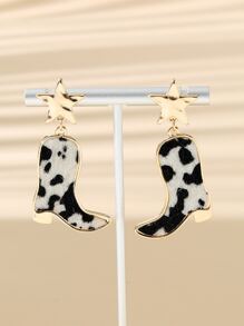 星星和西部牛仔靴耳墜 - 彩色 - 查看 3