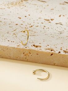 球裝飾耳夾 - 金黃色 - 查看 2