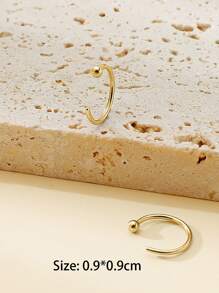 球裝飾耳夾 - 金黃色 - 查看 3