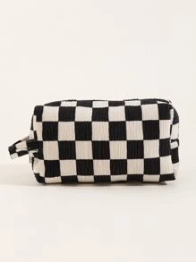 1个毛绒棋盘格褶皱化妆包，经典旅行收纳包，适合女性和女孩，可作化妆包、化妆袋、护肤包、洗漱包、收纳袋、邮轮必备、宿舍必备、婚礼伴娘礼物、妈妈礼物、生日礼物、送给朋友和老师的礼物、家居装饰、浴室客厅床边收纳整理包、化妆盒、旅行洗漱包、礼品收纳包、拉链配件收纳包、美甲包、化妆包、桌面收纳包、化妆盒、小化妆包、化妆包、大容量化妆包、圣诞礼物、收纳袋、旅行、送给女性的礼物、旅行必备、收纳袋、手拿包/小手提包、化妆品收纳包、化妆品整理包、收纳袋、刷子收纳袋、迷你收纳袋、大容量收纳袋、送给女性的礼物、圣诞礼物、女性礼物创意 - 彩色 - 查看 2