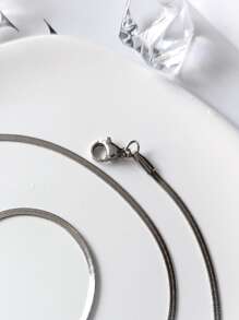 Nooxian Minimalist Chain Necklace - Silver - View 3