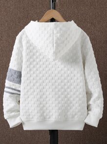 SHEIN Tween Boy Striped Print Hoodie Without Shirt