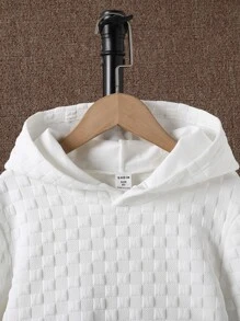 SHEIN Tween Boy Striped Print Hoodie Without Shirt