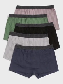 Men 5pcs Letter Patched Boxer Brief - Multicolor - View 2