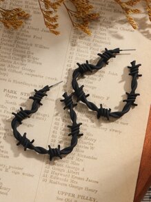 Cercei cu cerc cu manșetă cu design inimă