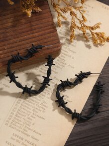 Cercei cu cerc cu manșetă cu design inimă