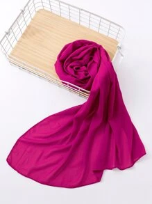 1 Peça Acessório de Praia Lenço Turbante Longo de Chiffon e Pérolas Falsas, Lenço de Proteção Solar para Praia, Estilo Hijab para Mulheres de Abaya, Véu