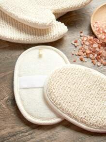 1pc Exfoliating Bath Loofah Pad Body Scrubber For Shower Spa Massage Home Bathroom Decor - Beige - View 3