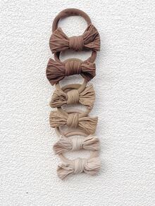 6入組小女童蝴蝶結裝飾髮圈