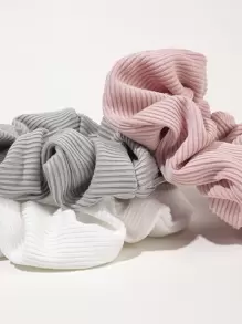 4个装简约纯色发圈，休闲粉色配饰发圈，可扎马尾辫 - 彩色 - 查看 2