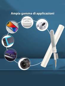 Portable Earphone Plug Cleaning Pen, Cleaning Brush For Earphone, Earplug, Mobile Phone, Digital Devices, Computer Keyboard - White - View 6