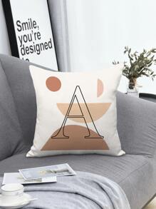 1入組字母圖案靠墊套不附帶墊芯 - 彩色 - 查看 2