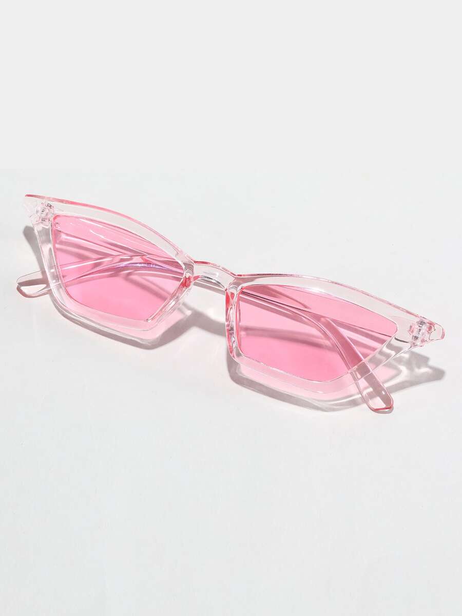 1 Pair Cat Eye Sunglasses, Suitable For Music Festivals, Traveling, Vacation, Sports, Driving, Festivals, Beach, Outings, Summer Accessories, Family Outings, UV Protection, Golf, Hiking, Elegant Attire, Street Style Accessories, Vacation Atmosphere, Sports, Parties, Outdoor Activities, Street Style, Fishing, Outdoor Activities, Holidays, Sun Protection, Vacation - Pink - View 1