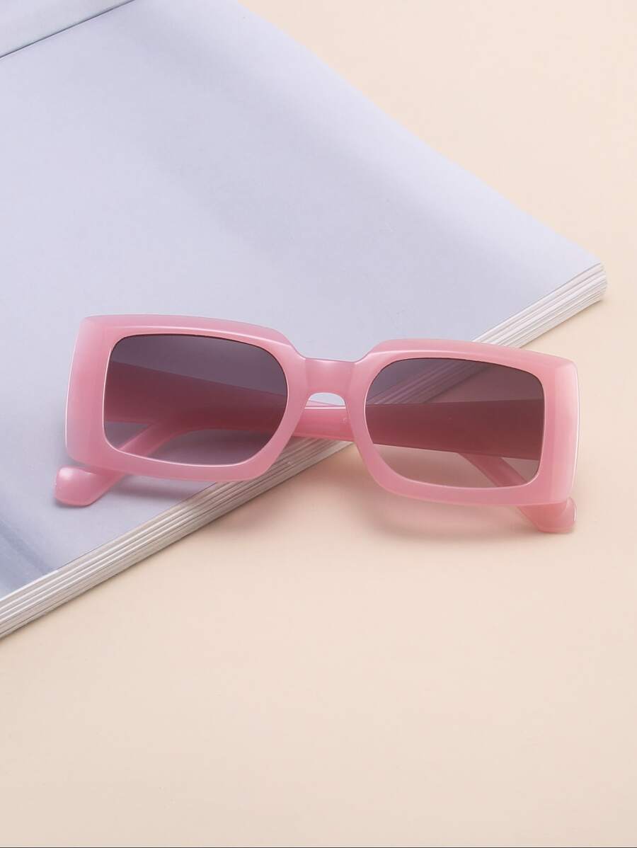 1pc Unisex Square Fashion Fashion Glasses, Suitable For Street Wear, Travel, Vacation, Sports, Driving, Festivals, Beach, EDM, Outings, Summer, Family Trips, Elegant Looks, Holiday Vibes, Sports, Parties, Outdoor Activities, Street Style, Fishing, Holidays, Vacation - Dusty Purple - View 1