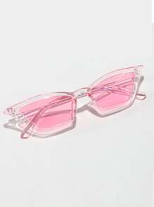 1 Pair Cat Eye Sunglasses, Suitable For Music Festivals, Traveling, Vacation, Sports, Driving, Festivals, Beach, Outings, Summer Accessories, Family Outings, UV Protection, Golf, Hiking, Elegant Attire, Street Style Accessories, Vacation Atmosphere, Sports, Parties, Outdoor Activities, Street Style, Fishing, Outdoor Activities, Holidays, Sun Protection, Vacation - Pink - View 4