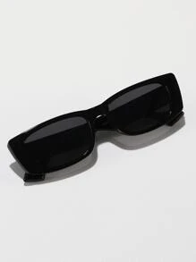 1 Pair Unisex Rectangular Sunglasses, Suitable For Family Outings, Travel, Holiday Outfit, Sports, Driving, Beach, Music Festivals, Outfitting, Summer Accessories, Vacation, UV Protection, Golf, Hiking, Elegant Styling, Street Fashion Accessories, Sports, Parties, Street Style, Fishing, Outdoor Activities, Vacation - Dark Grey - View 3