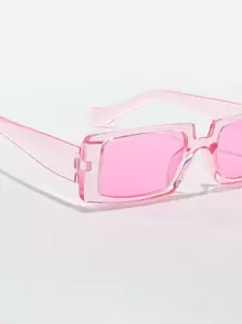 1/3副复古矩形镜框太阳镜，男女通用，塑料材质，时尚经典款式，适合户外旅行、海滩度假等场合，可搭配各种服饰，是旅行、夏季配饰、运动风、驾驶、节日庆典、海滩、音乐节、度假、家庭出游、高尔夫、徒步旅行、优雅装扮、街头风配饰、度假氛围、运动、派对、街头风、钓鱼、户外活动、假日等各种场合的理想选择。 - 粉色 - 查看 3