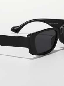 1 Pair Unisex Rectangular Sunglasses, Suitable For Family Outings, Travel, Holiday Outfit, Sports, Driving, Beach, Music Festivals, Outfitting, Summer Accessories, Vacation, UV Protection, Golf, Hiking, Elegant Styling, Street Fashion Accessories, Sports, Parties, Street Style, Fishing, Outdoor Activities, Vacation - Dark Grey - View 4