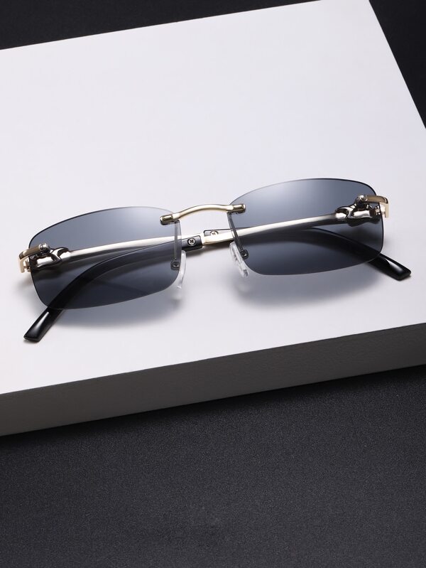 Men Square Lens Rimless Sunglasses SHEIN USA