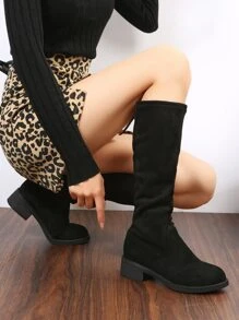 Zip Back Boots - Black - View 1