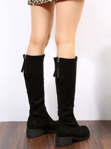 Zip Back Boots - Black - View 3