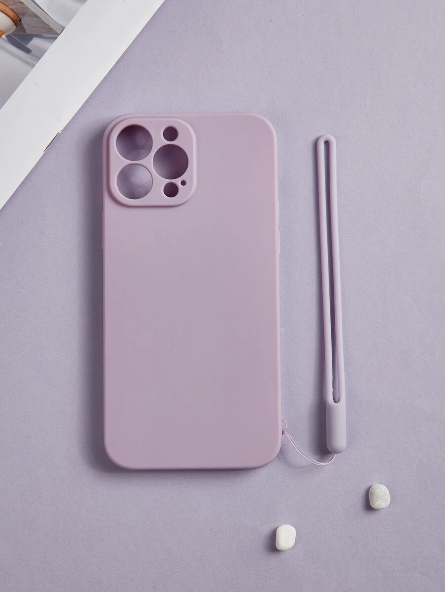素色手機殼帶掛繩 - 淡紫色 - 查看 1