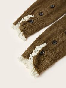 ROMWE Fairycore 紐扣裝飾蕾絲邊腿部保暖套