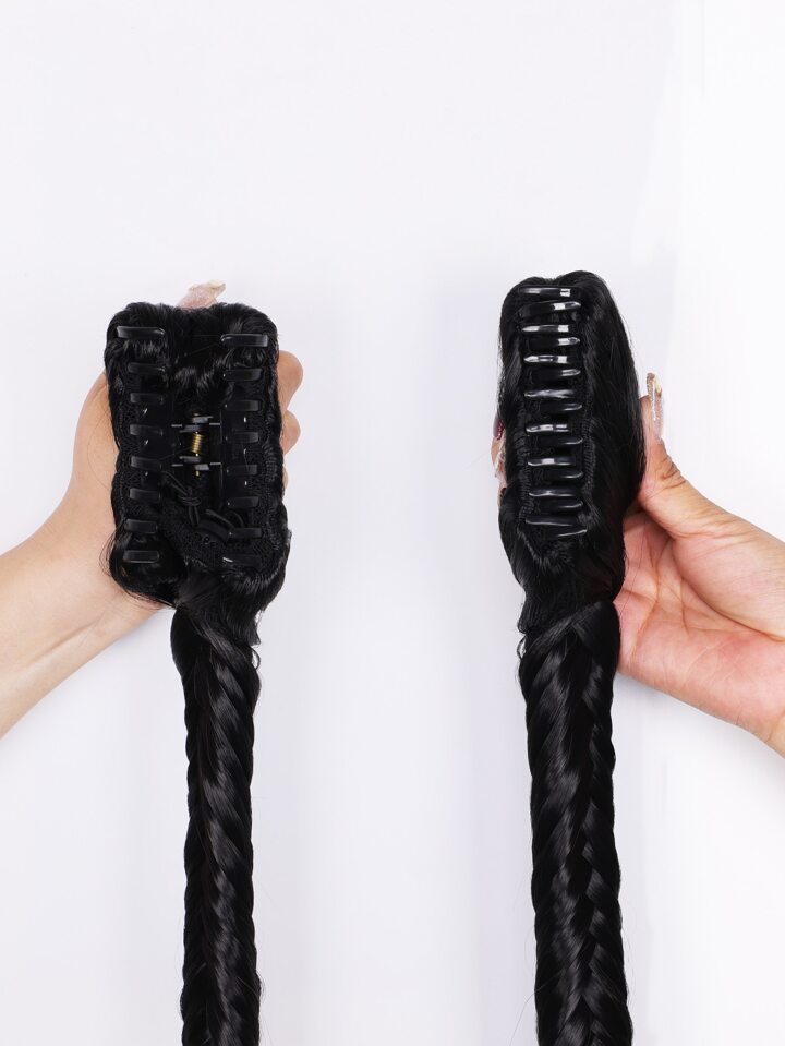 新品人毛編み込みエクステ今だけお値下げ♡ ナチュラル 編み込み ポニーテール 合成 ヘアエクステ | SHEIN JAPAN