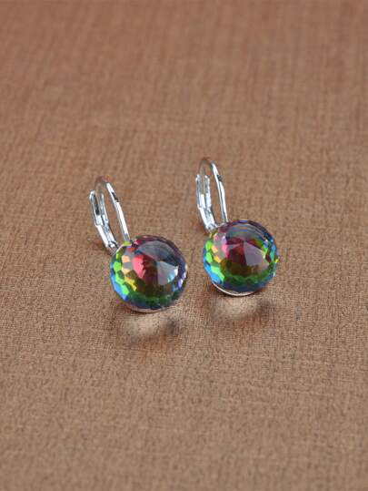 قطعة واحدة مزخرف بكريستال اقراط نحاس مجوهرات