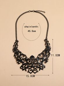 EMERY ROSE Collar de aleación con abertura - Negro - Ver 3