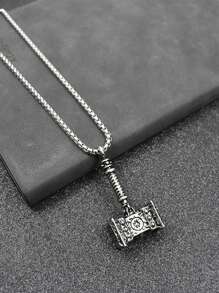 Hợp kim mặt dây chuyền hình búa cho nam giới thời trang và phổ biến để làm quà tặng trang sức và cho vẻ ngoài sành điệu - Màu Bạc Cổ - Xem 2