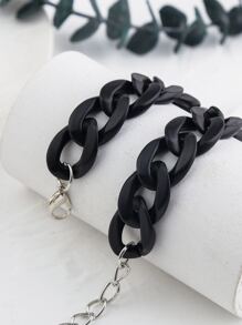 1 pieza collar acrílico - Negro - Ver 3