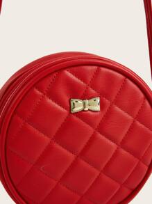 1 Miếng Cô gái Mềm mại chất liệu da PU Đỏ  Khâu Tròn Túi đeo chéo , Mini Kích thước Đối với Mỗi ngày Sử dụng - Đỏ - Xem 8