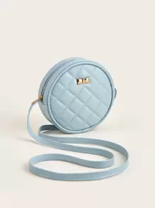 1 Miếng Cô gái Mềm mại Da giả Khâu Ánh sáng Xanh Tròn Hình dạng Mini Túi đeo chéo Đối với Sử dụng hàng ngày - Màu xanh nhạt - Xem 7