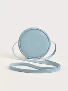 1 Miếng Cô gái Mềm mại Da giả Khâu Ánh sáng Xanh Tròn Hình dạng Mini Túi đeo chéo Đối với Sử dụng hàng ngày - Màu xanh nhạt - Xem 5