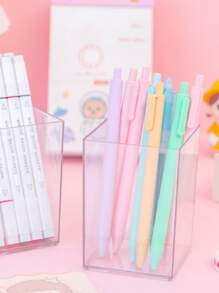 1pc E021 Acrylic Transparent Square Pen Holder 3.94*2.76in (10*7cm) - Clear - View 3