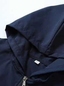Manfinity Hypemode Men Colourblock Quarter Zip Hooded Windbreaker Jacket - Multicolor - View 3