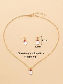 3pcs Christmas Santa Claus Decor Jewelry Set - Multicolor - View 3