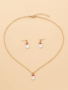 3pcs Christmas Santa Claus Decor Jewelry Set - Multicolor - View 5